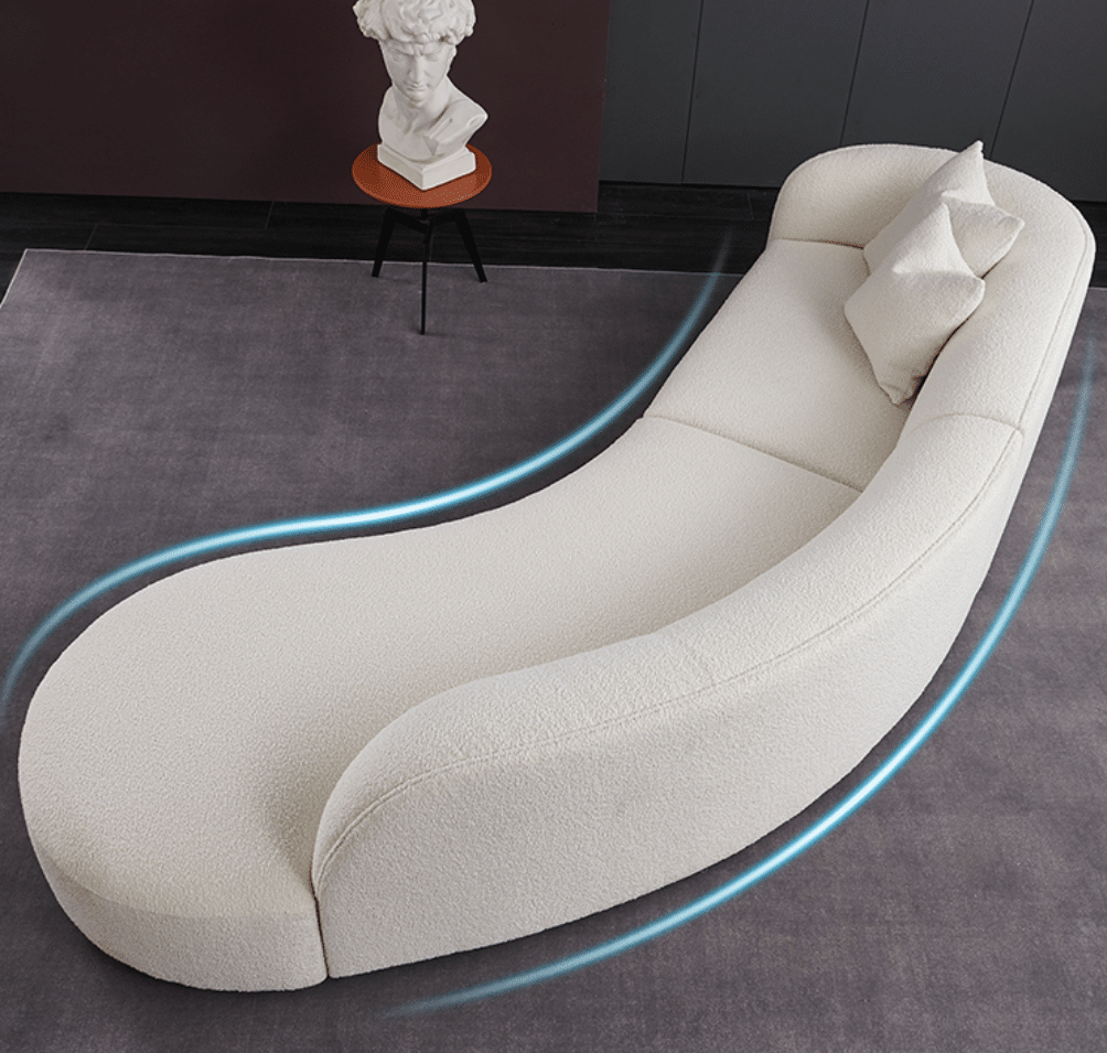 White Teddy Velvet Sectional Couch