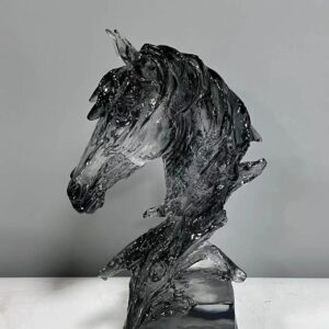 Black Horse Resin Sculpture Decor