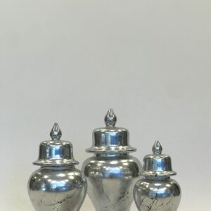 Silver Decorative Jar Set