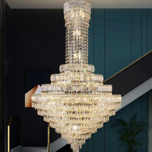 G-AG2304 Large Diamond Crystal Hexagon LED Chandelier