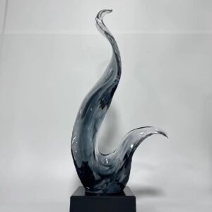 Black Linear Resin Sculpture