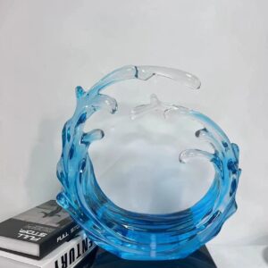 Blue Ocean Wave Resin Sculpture  Decor