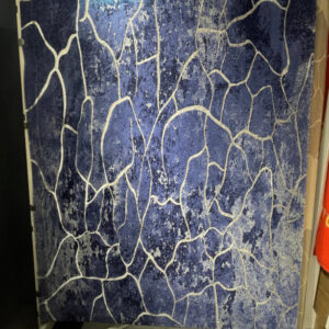 Blue and White Boxed Pattern Persian Rug
