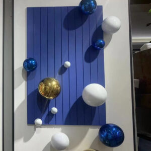Blue/White/Gold Balls Painting