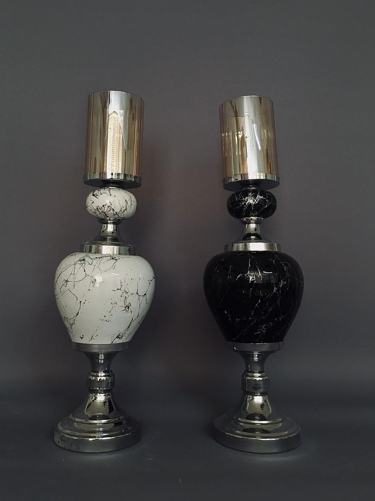 White/Silver Decorative Jar Set
