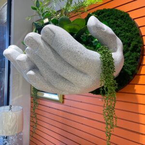 Granite Hand Sculpture & artificial flower/Plant