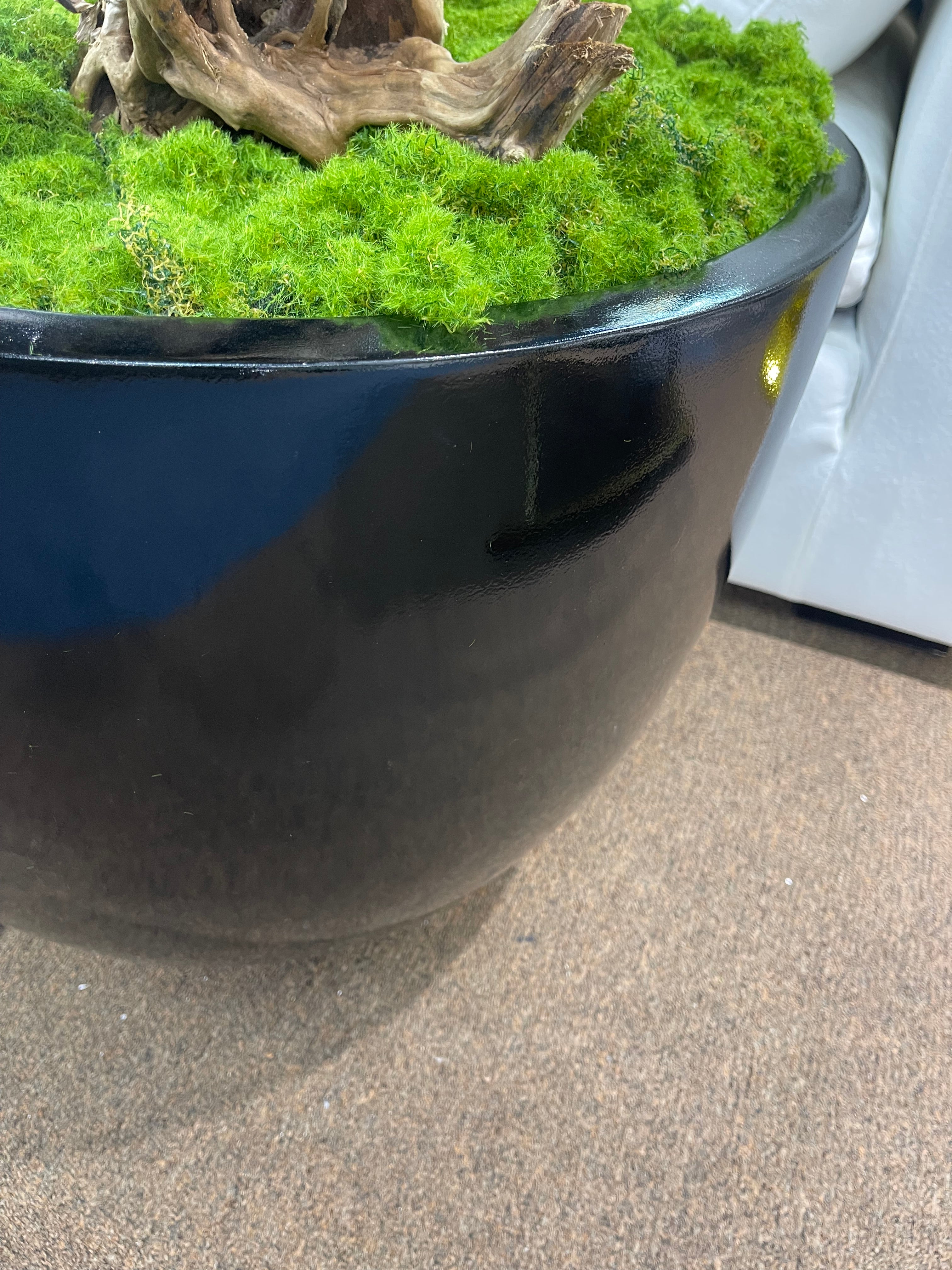 Artifical Bonsai Tree and A Black Vase