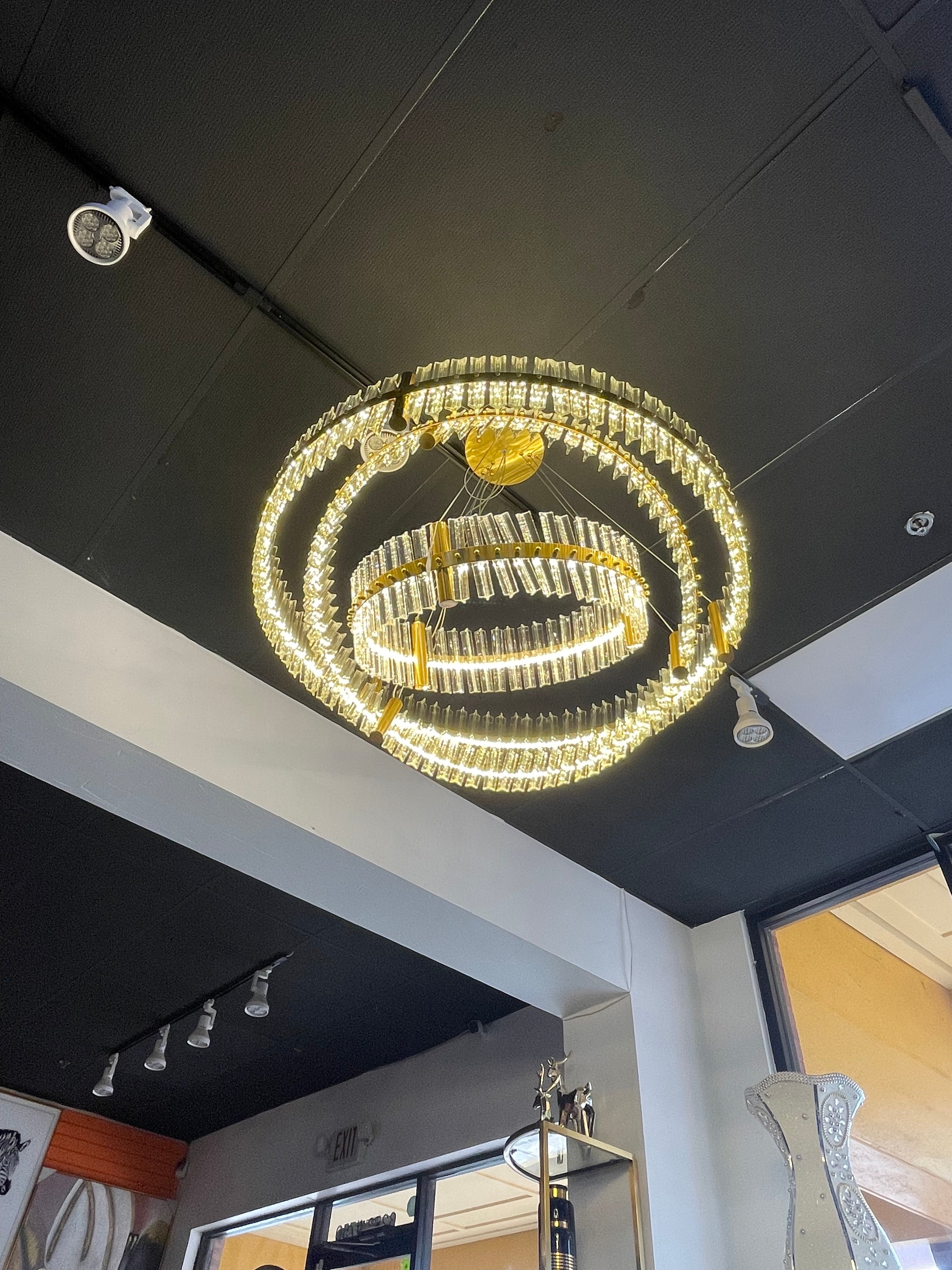 G-3Tier GOLDEN RING CHANDELIER - Image 4