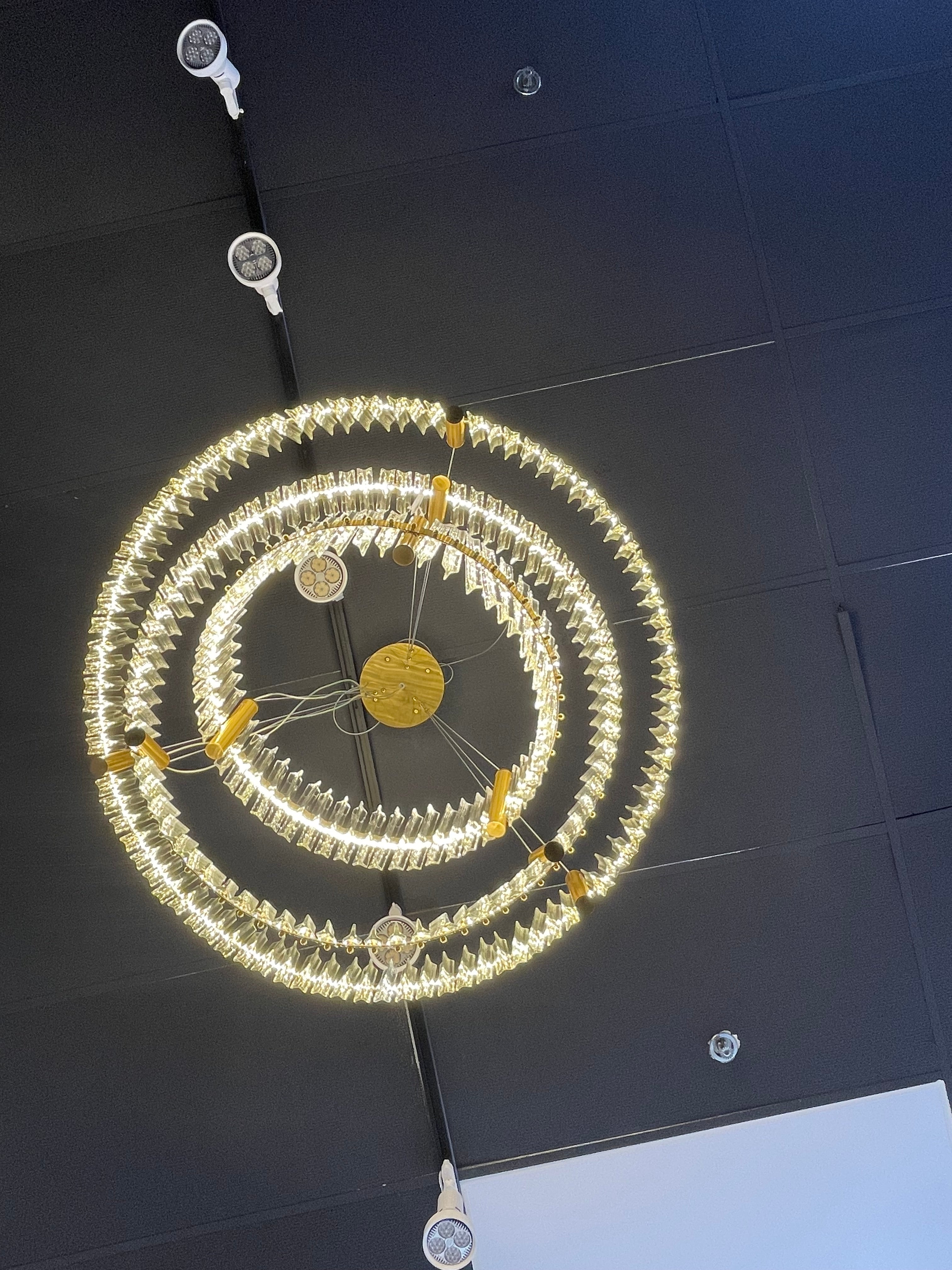 G-3Tier GOLDEN RING CHANDELIER - Image 6