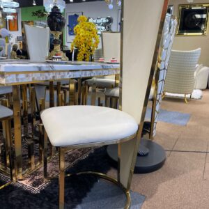 Cream Velvet Modern Luxury Dining Chairs