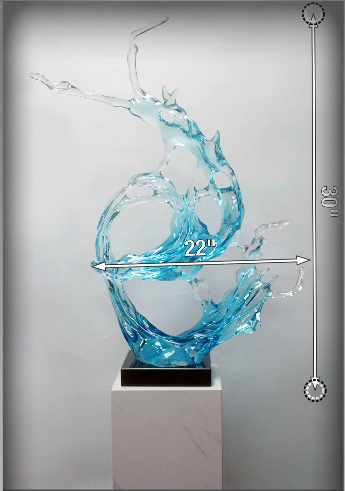 Blue Wave Splash Resin Sculptures