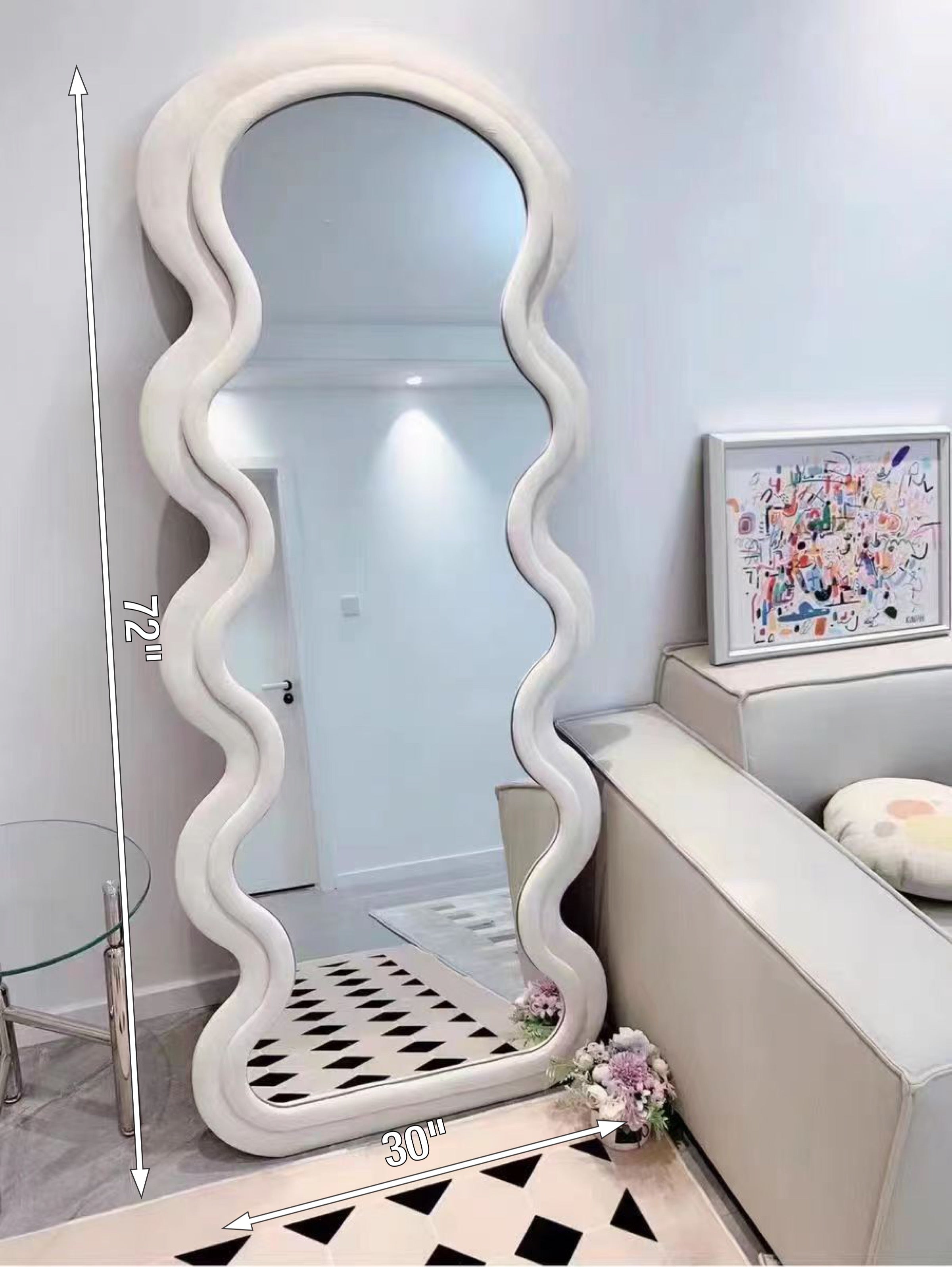 White Exotic Mirror - Image 2