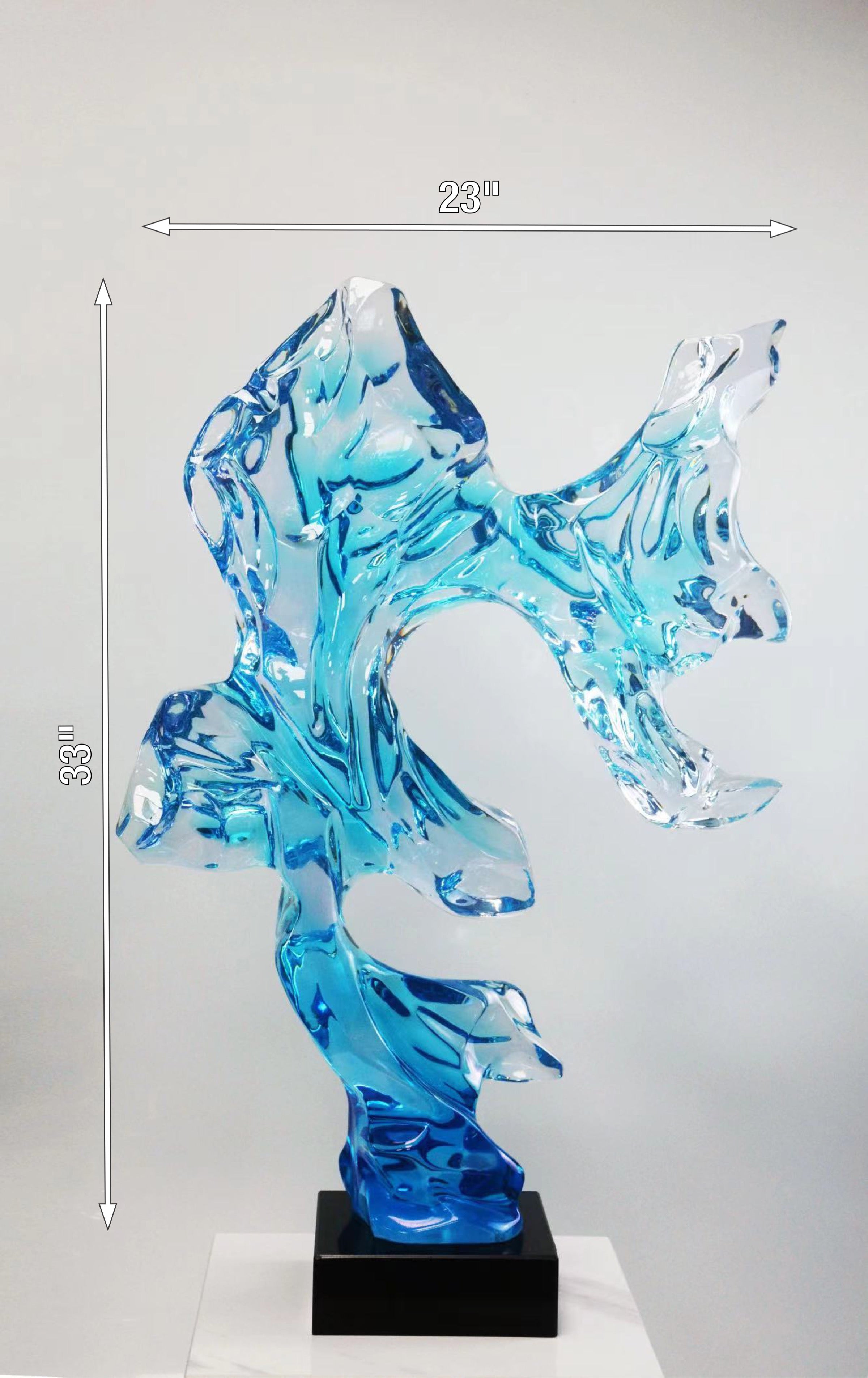 Blue Resin Sculpture Decor