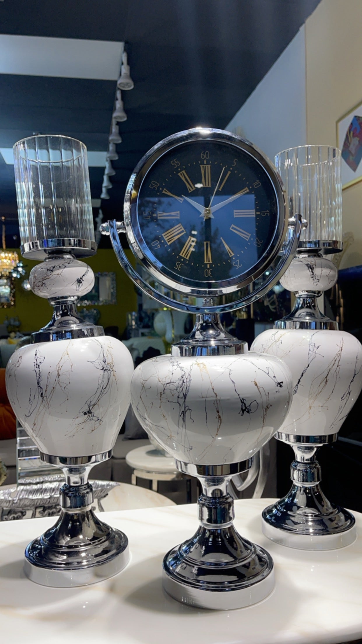 White/Silver Decorative Jar Set