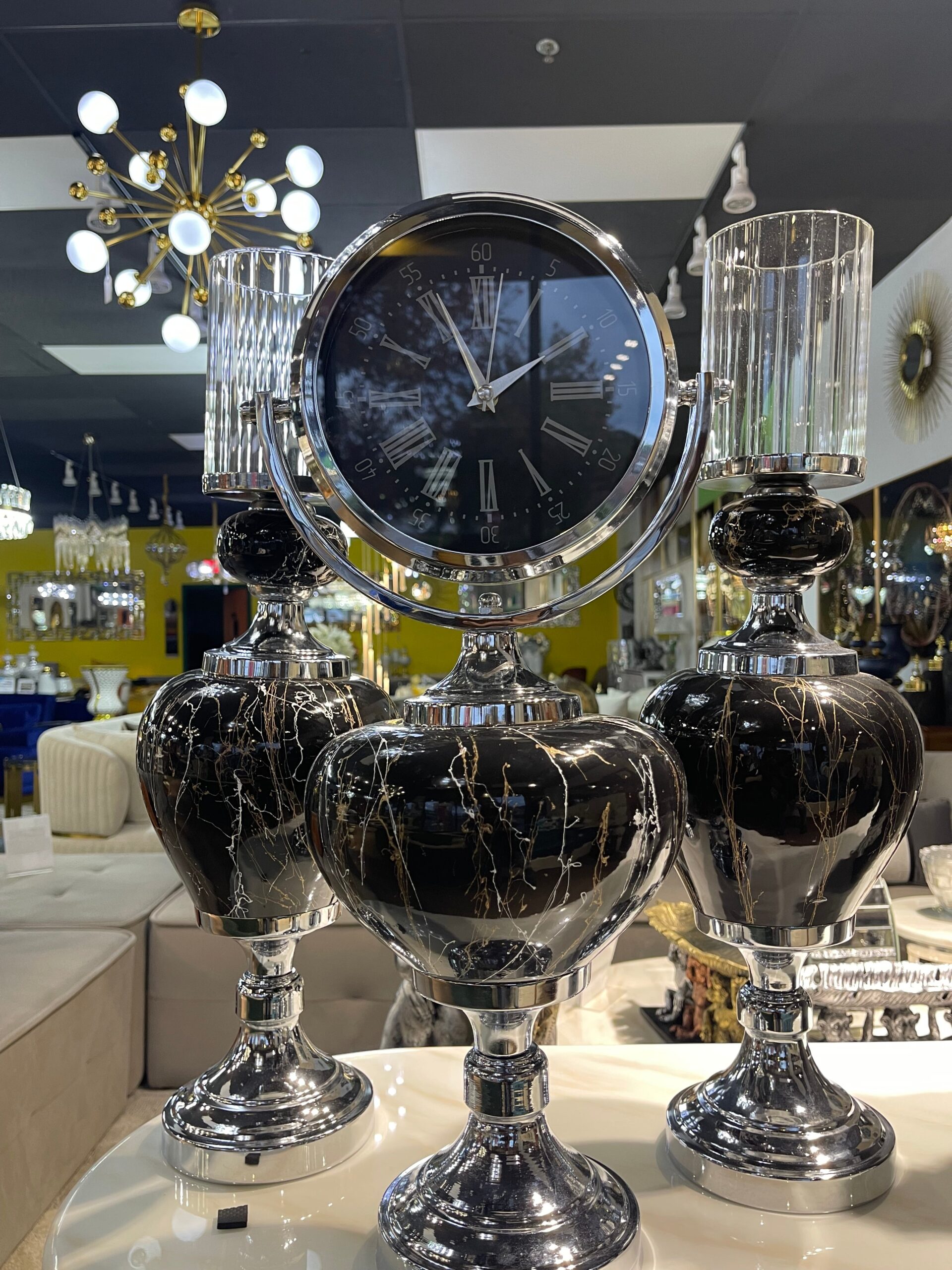 Black/Silver Decorative Jar Set