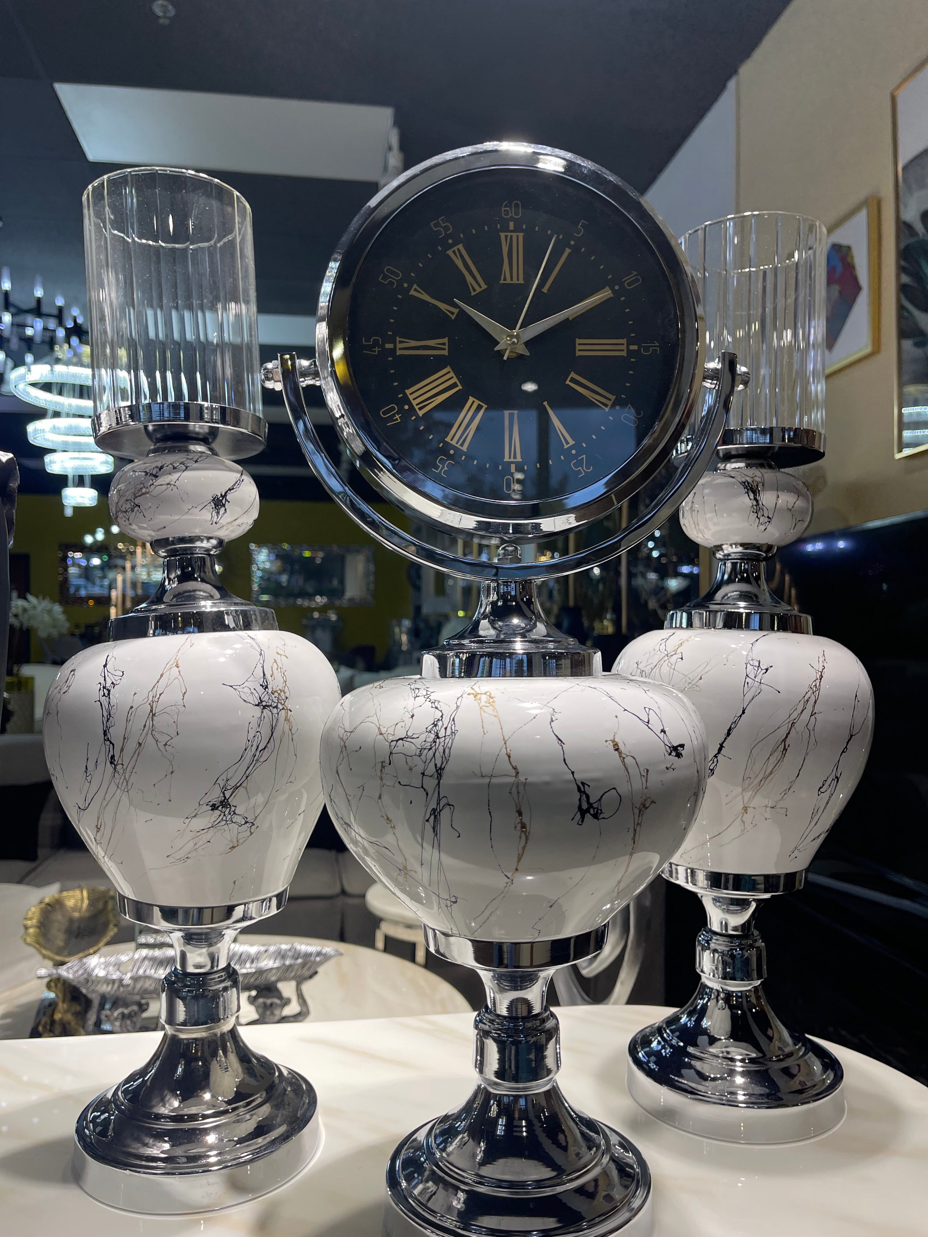 White/Silver Decorative Jar Set