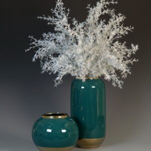G-DVJ 2-1 Green and Gold Decorative Jar Set