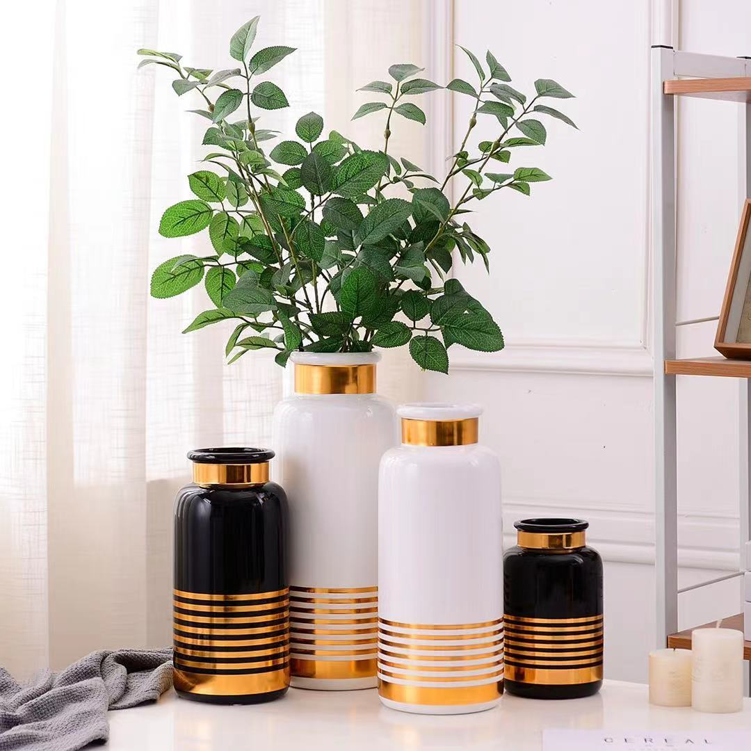 White and Black Decorative Jar Set