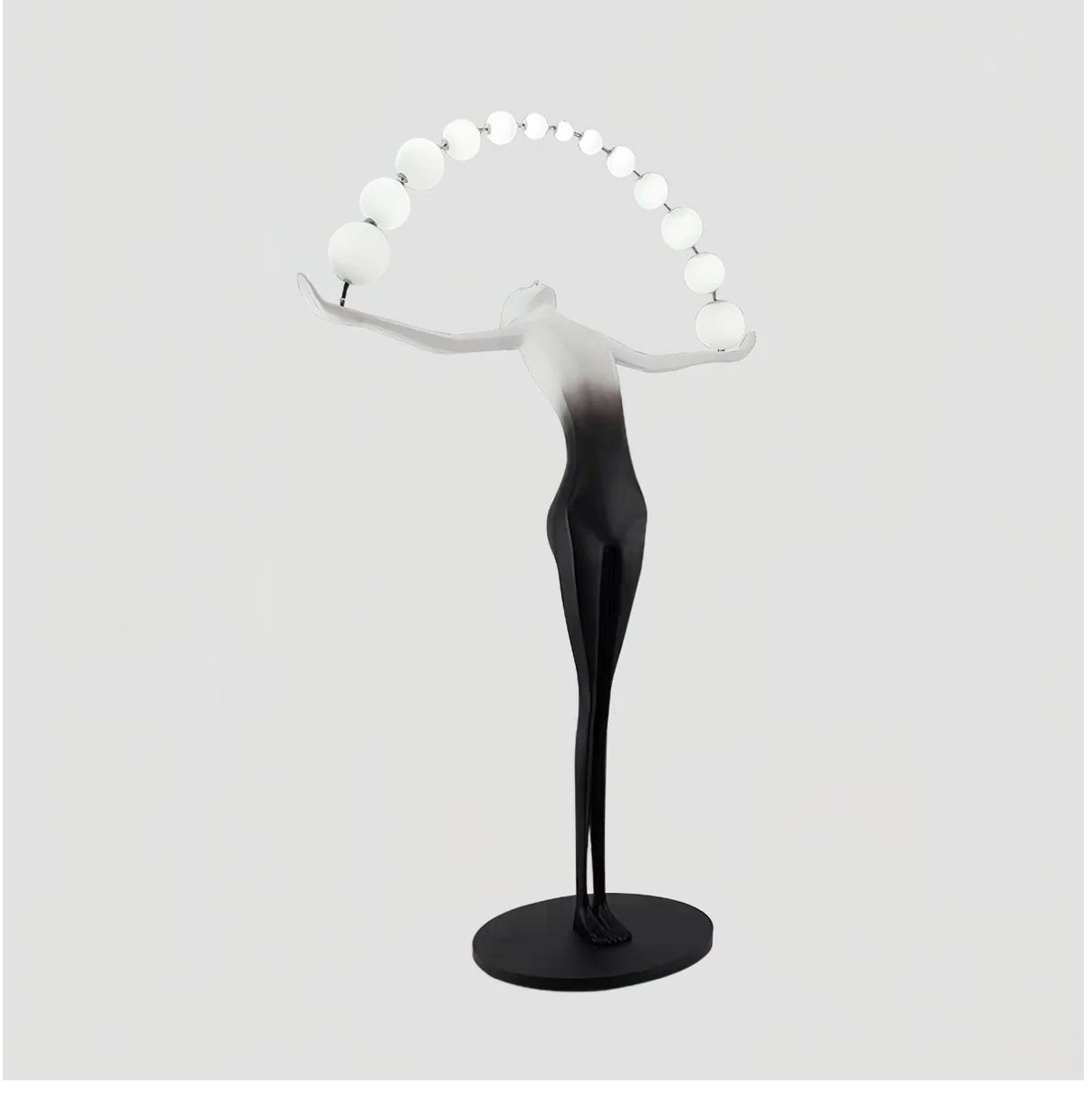 Black & White LED female Sculpture floor Lamp
