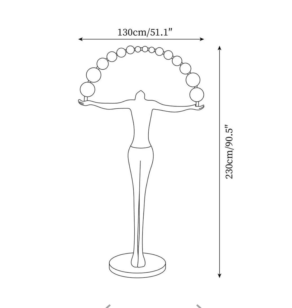 Black & White LED female Sculpture floor Lamp
