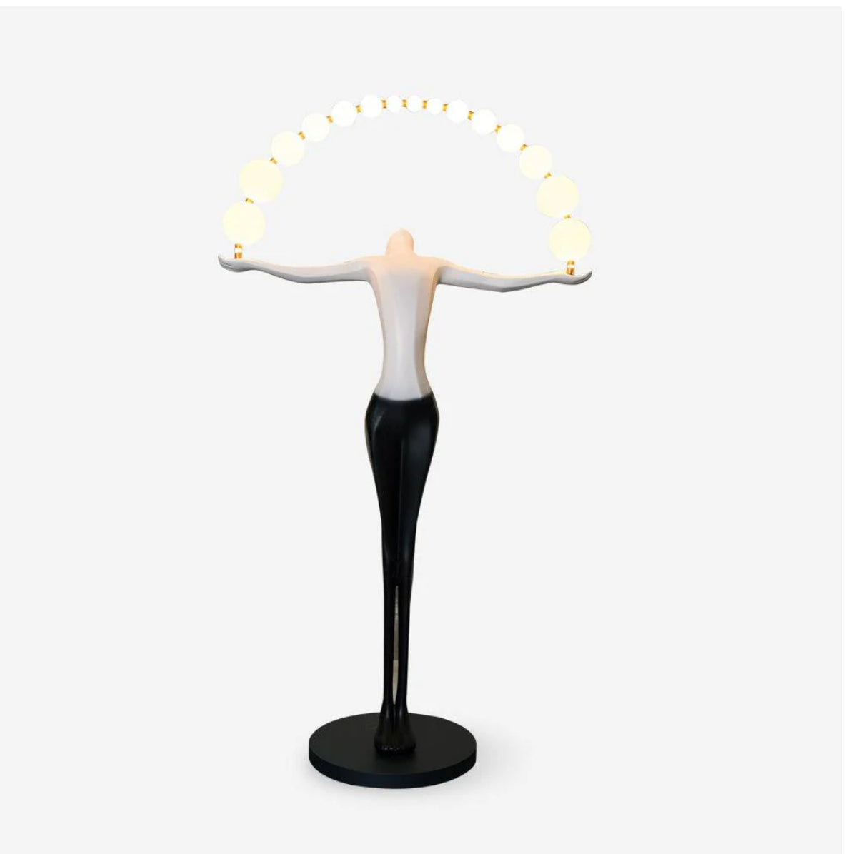 Black & White LED female Sculpture floor Lamp