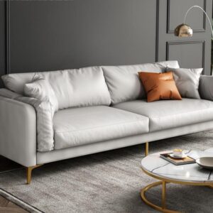 Cream & Green leather sofa