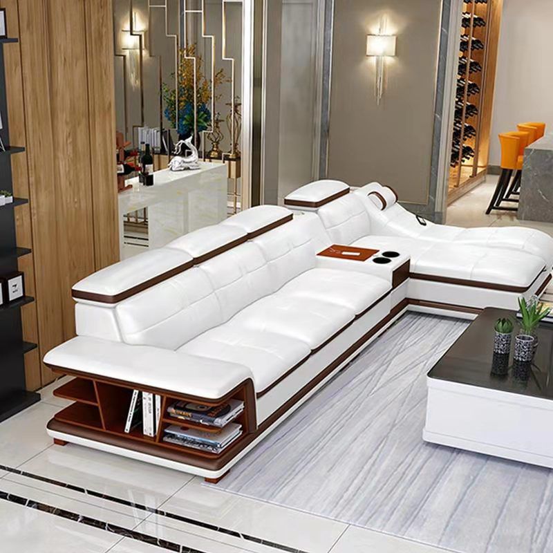 White Media room Sectional sofa - Image 2