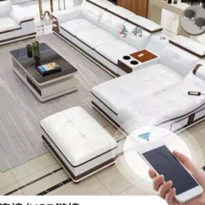White Media room Sectional sofa