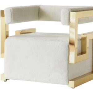 GOLDEN STEEL AND WHITE ACCENT CHAIR