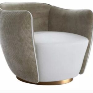 Gray & White Accent Chair