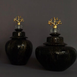 Black/Gold Decorative Jar Set