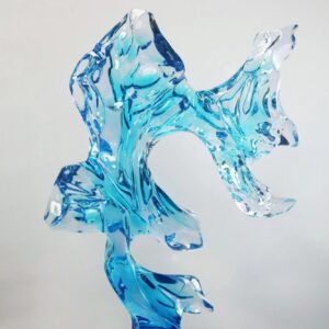 Blue Resin Sculpture Decor