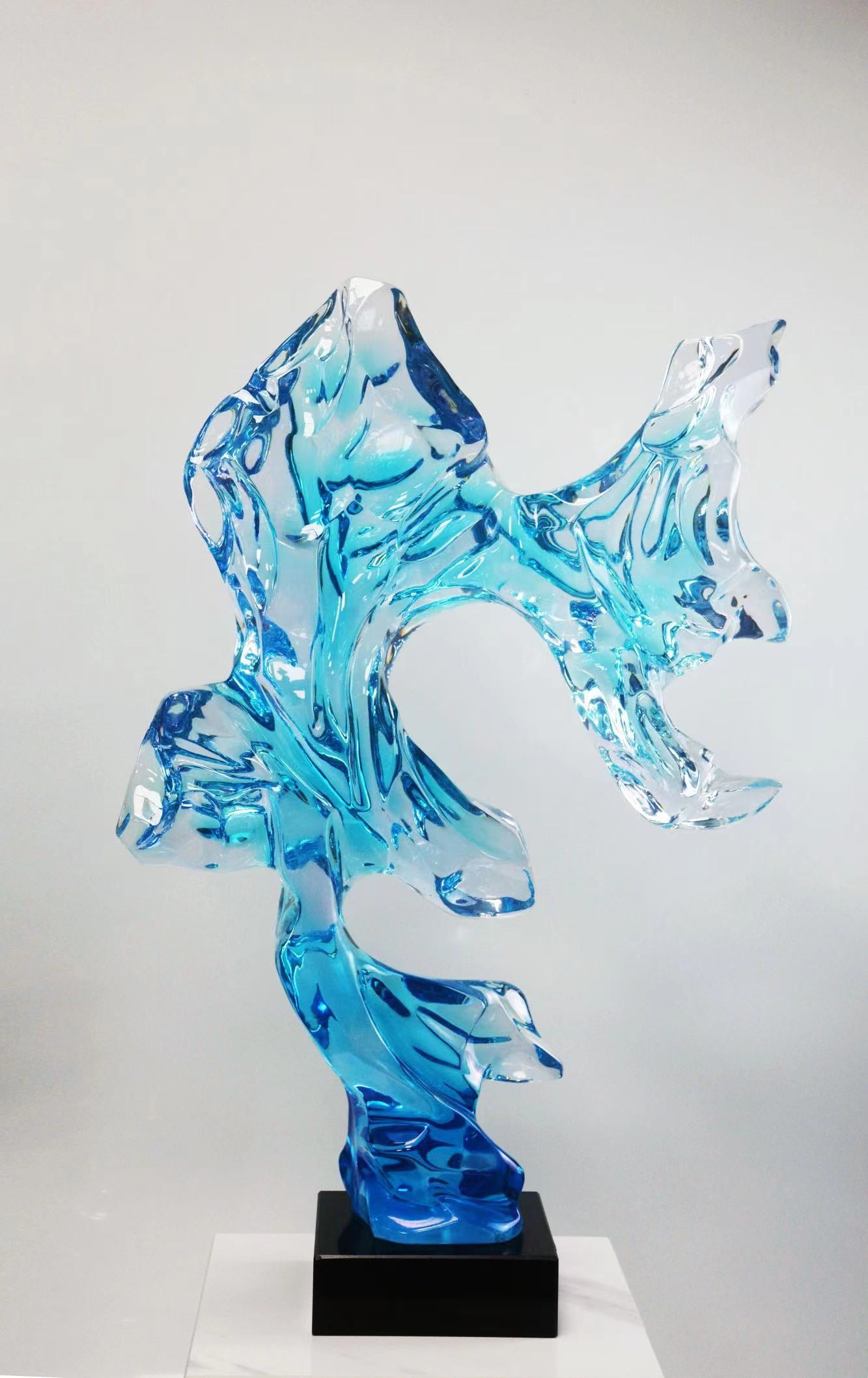 Blue Resin Sculpture Decor