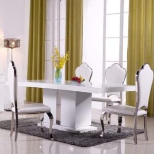 Stainless steel Tempered Glass Top Dining Room Set