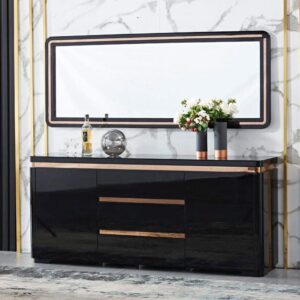 G-CM99128 Glossy Black Console & Mirror