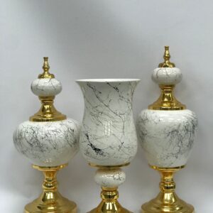White and Gold Decorative Jar Set.