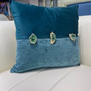 Turquoise Blue Crystal Throw pillow