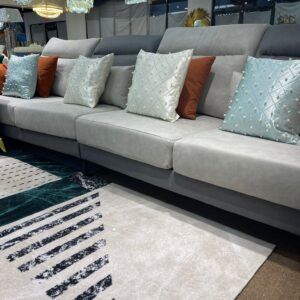 Grey Leather Square Sectional