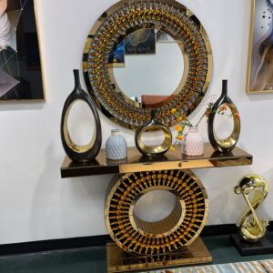 Brown Mirror and console set