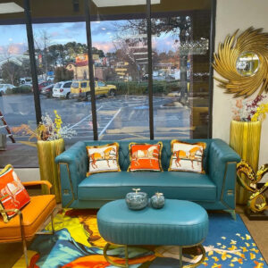 Teal and Orange Living Room Set
