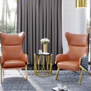 MARBLE TOP WITH GOLDEN BAR SIDE STOOL