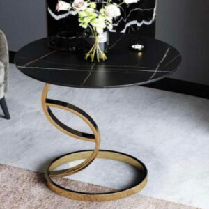 Black Marble Top End Table