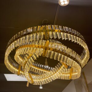 G-3Tier GOLDEN RING CHANDELIER
