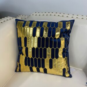 Gold & blue Throw pillow