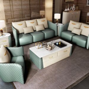 Cream/Green Bentley living room set