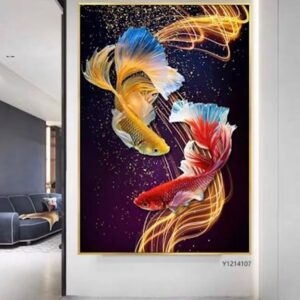Crystal porcelain painting -dazzling fish