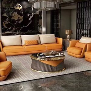 Orange & White Bentley Living Room Set